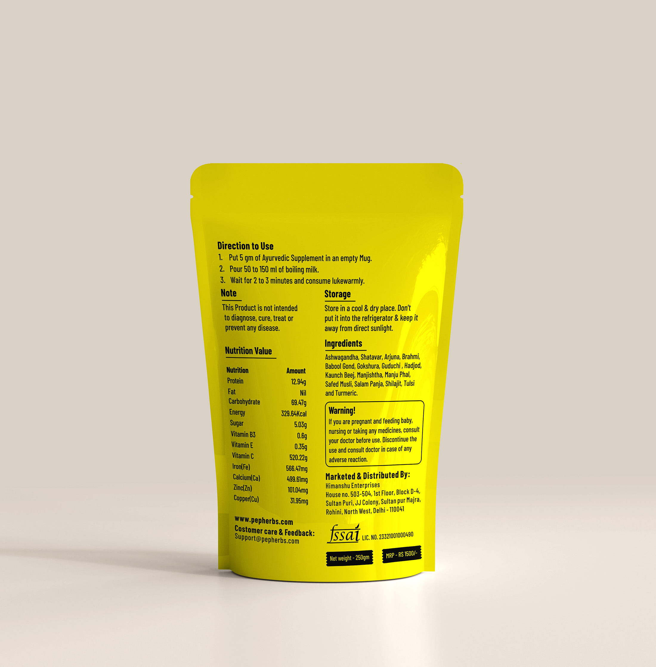 ayurvedic 250gm back indian